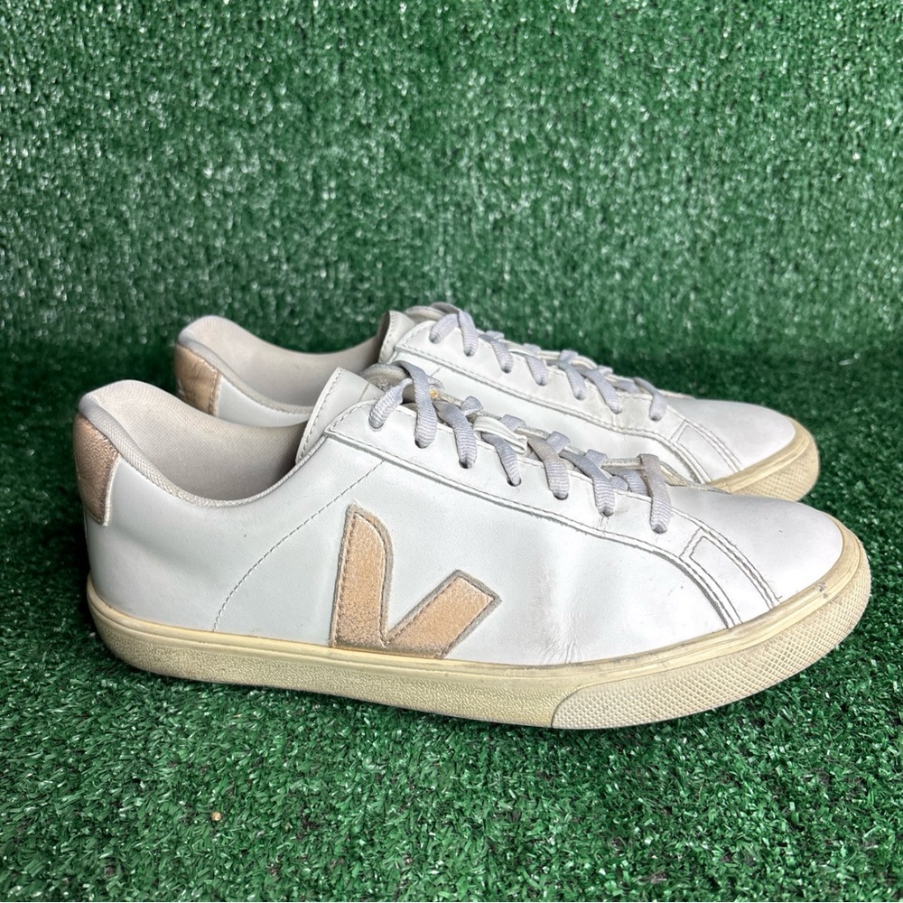 VEJA Campo Womens Size 7 Shoes White Leather Lace-Up Casual‎ Sneakers